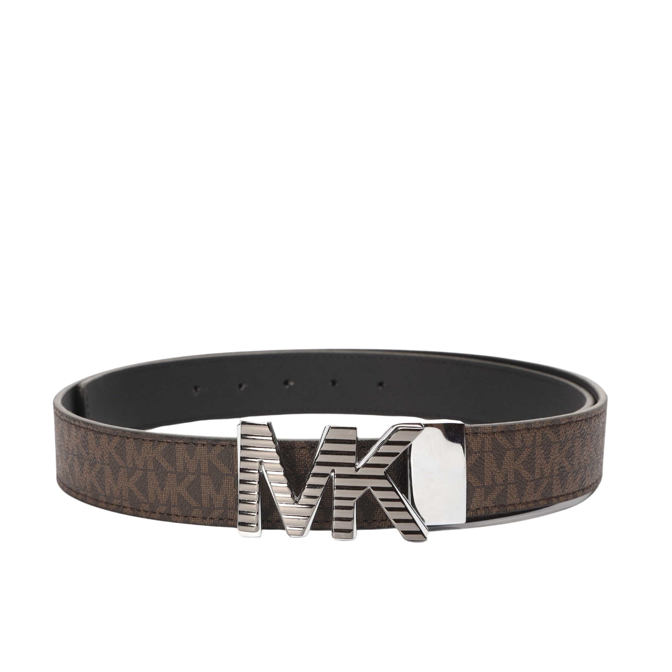 Michael Kors Brown Logo Reversible Leather Belt
