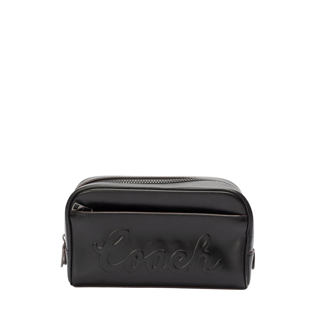 Coach Black Overnight Travel Kit With Coach Script