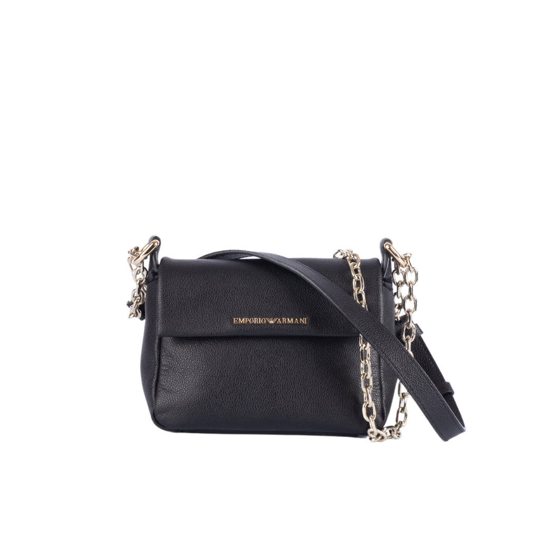 Emporio Armani Black Leather Crossbody Bag