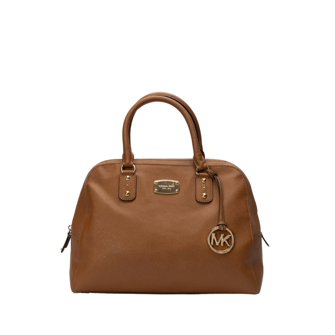 Michael Kors Brown Leather Large Sandrine Satchel