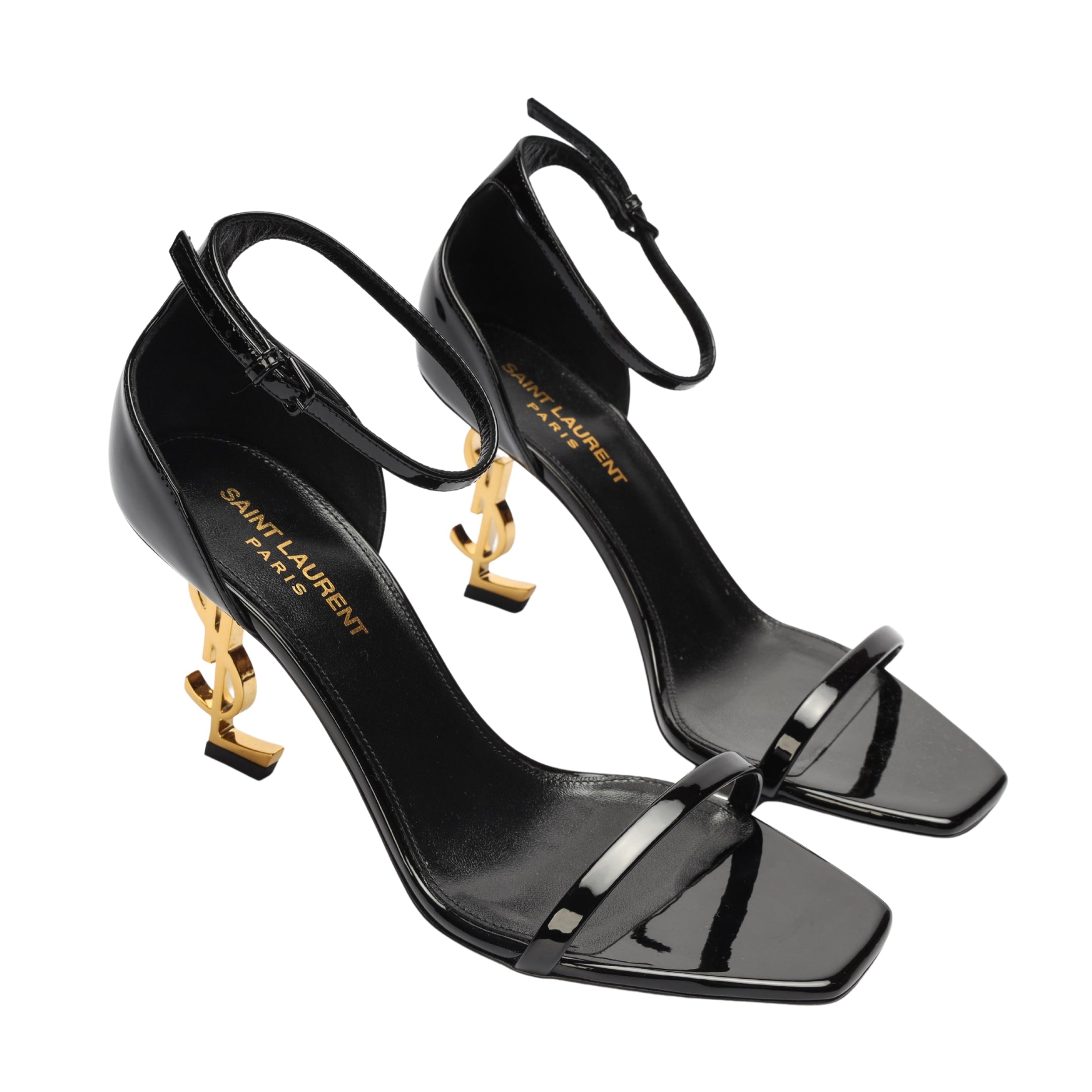 Saint Laurent Opyum Black Logo Sandals