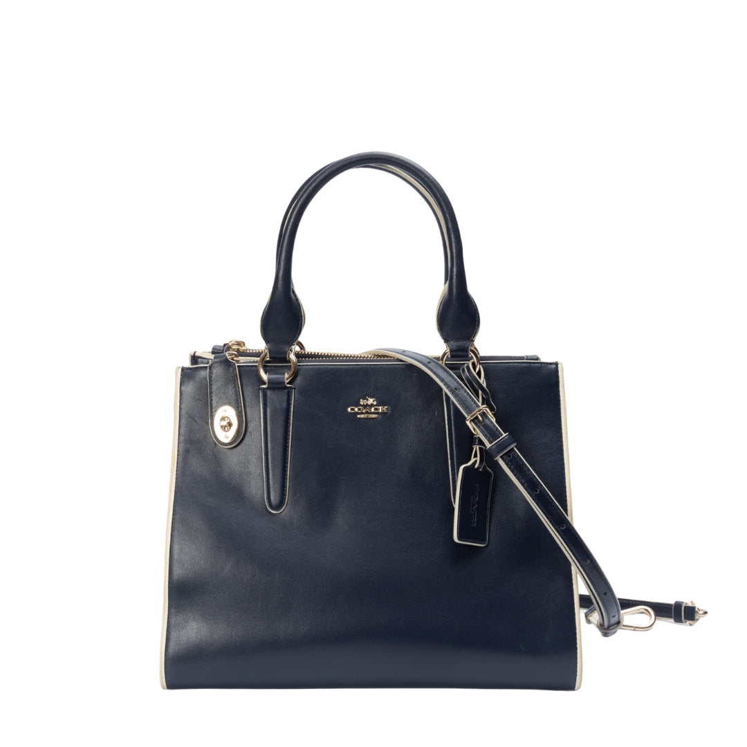 Coach Navy Crosby Carryall Satchel