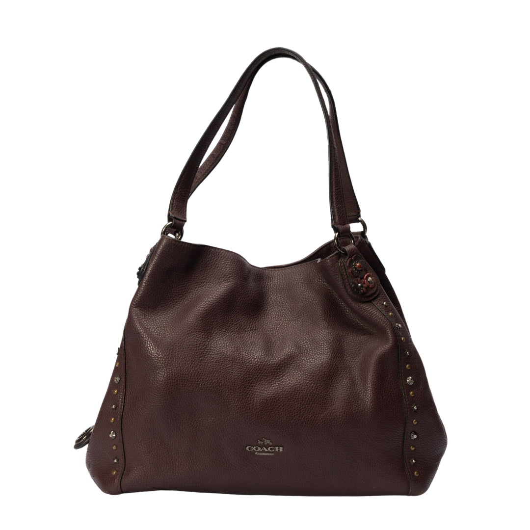 Coach Burgundy Leather Edie Shoulder Bag