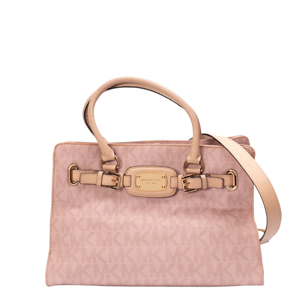 Michael Kors Hamilton Pink Logo Satchel