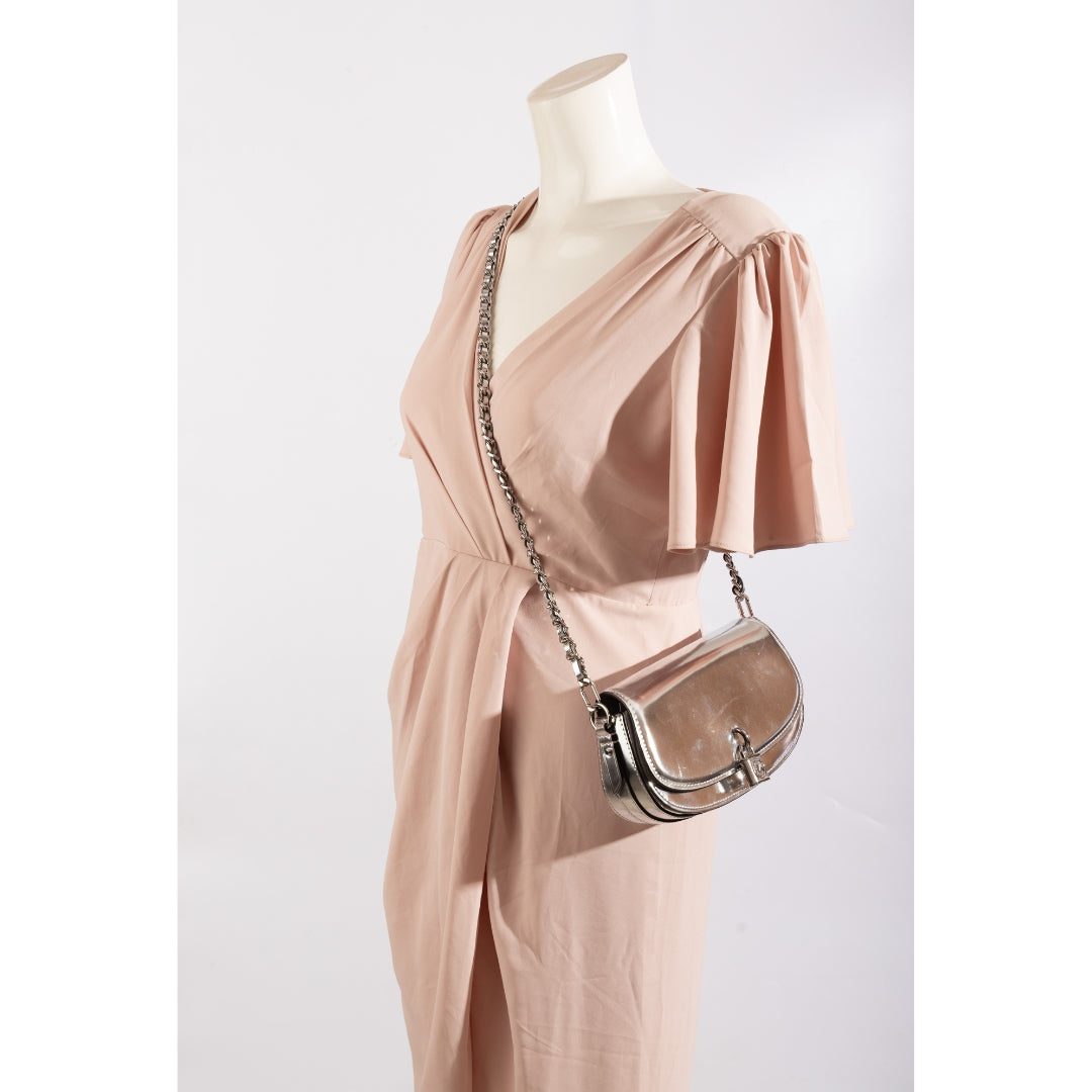 Michael Kors Mila Small Metallic Leather Shoulder Bag