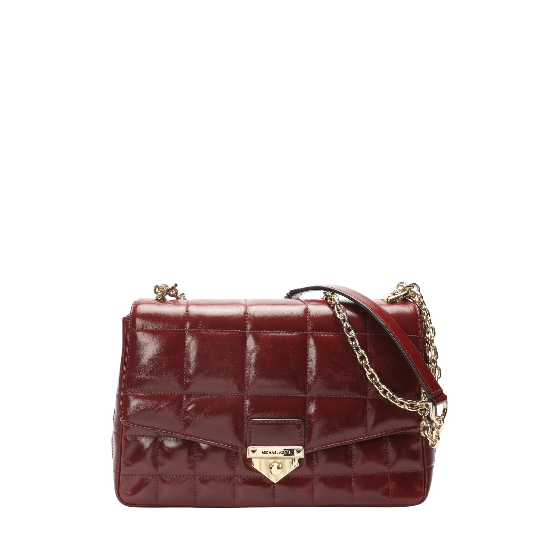 Michael Kors SoHo Maroon Quilted Crossbody Bag