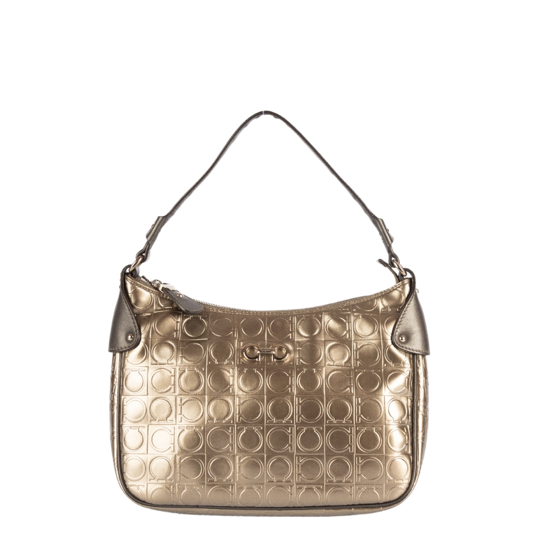 Salvatore Ferragamo Metallic Leather Shoulder Bag