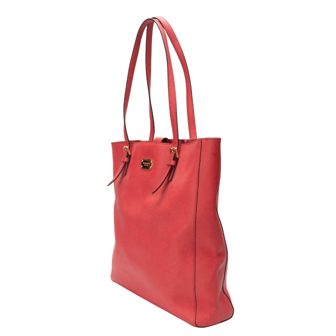 Michael Kors Red Saffiano Jet Set Travel Tote