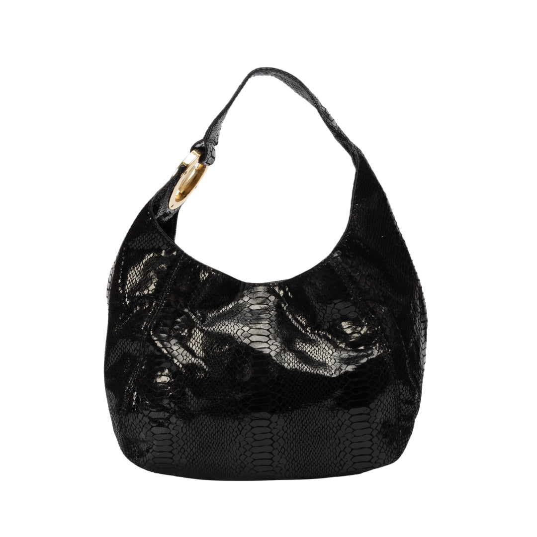 Michael Kors Fulton Python Embossed Hobo Bag