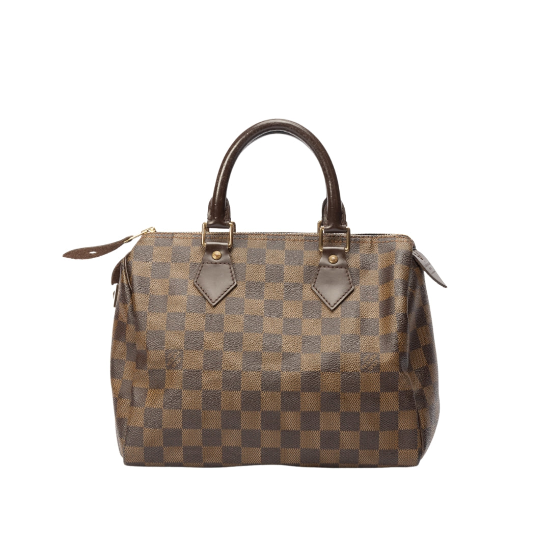 Louis Vuitton Damier Ebene Canvas Speedy 25 Bag