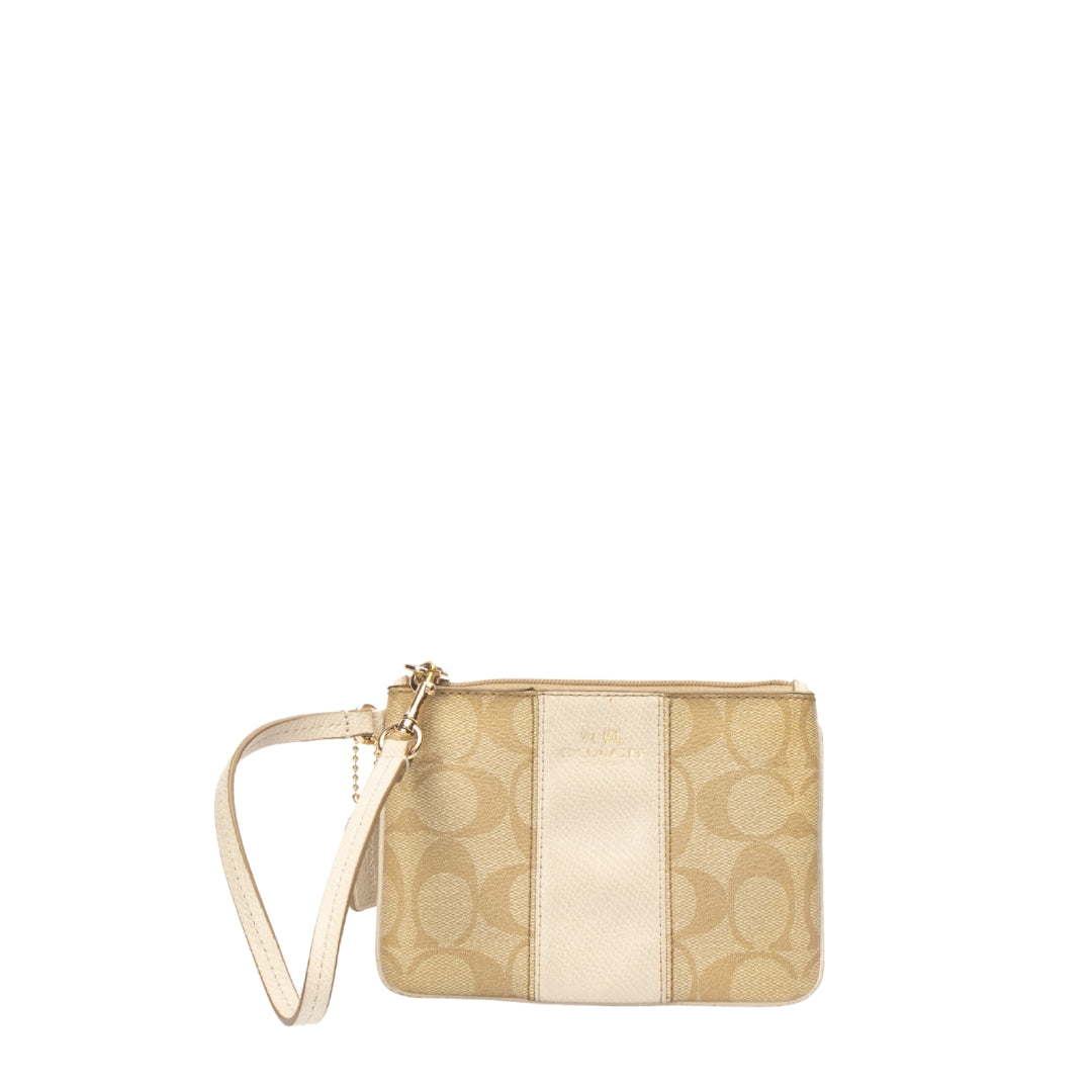 Coach Signature Jacquard Small Wristlet