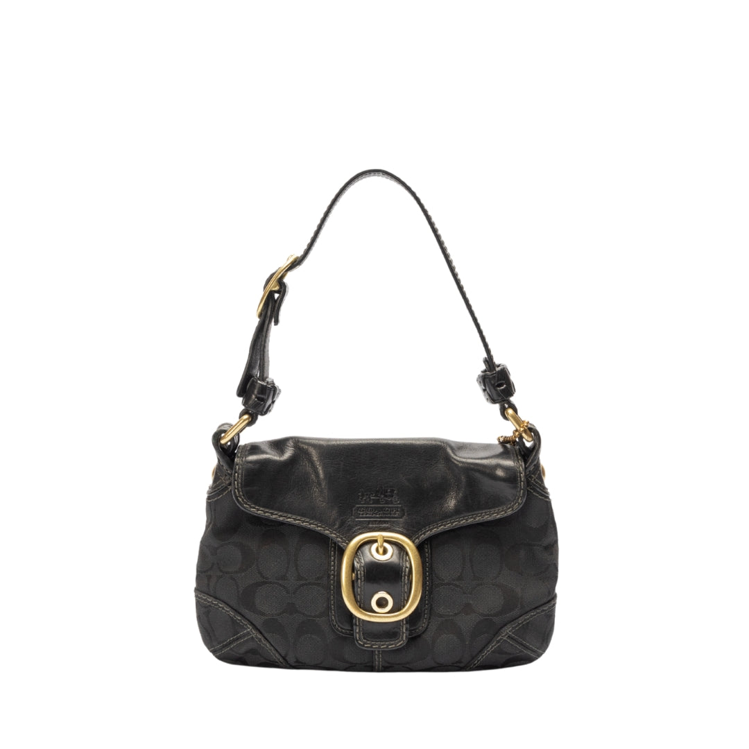 Coach Black Monogram Bleecker Shoulder Bag