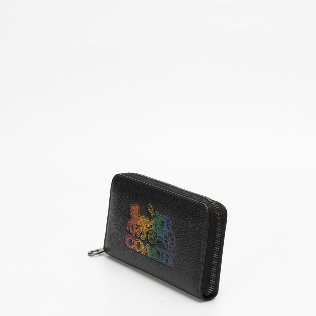 Coach Rainbow Logo Medium Zip Around Wallet
