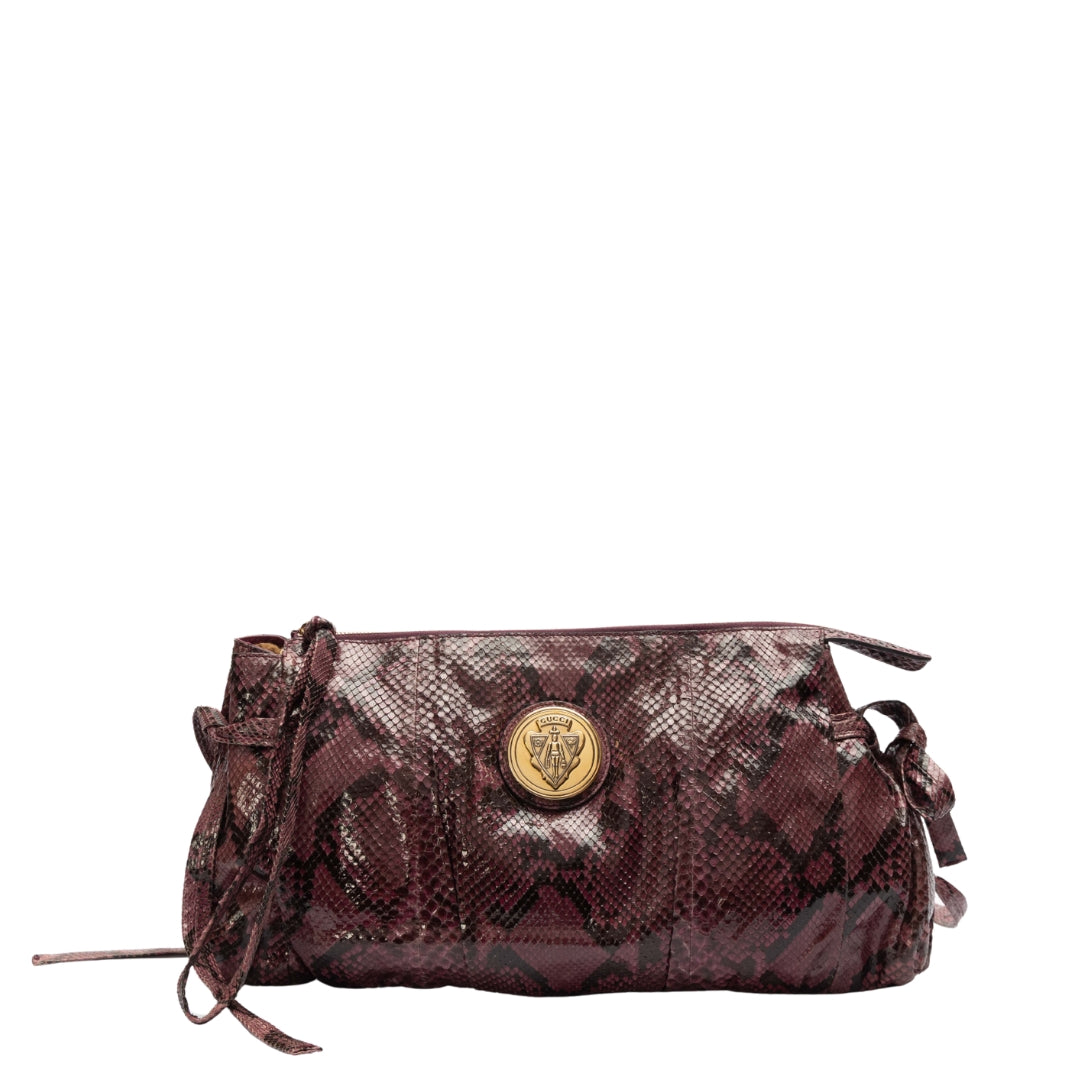Gucci Brown Python Hysteria Clutch Bag