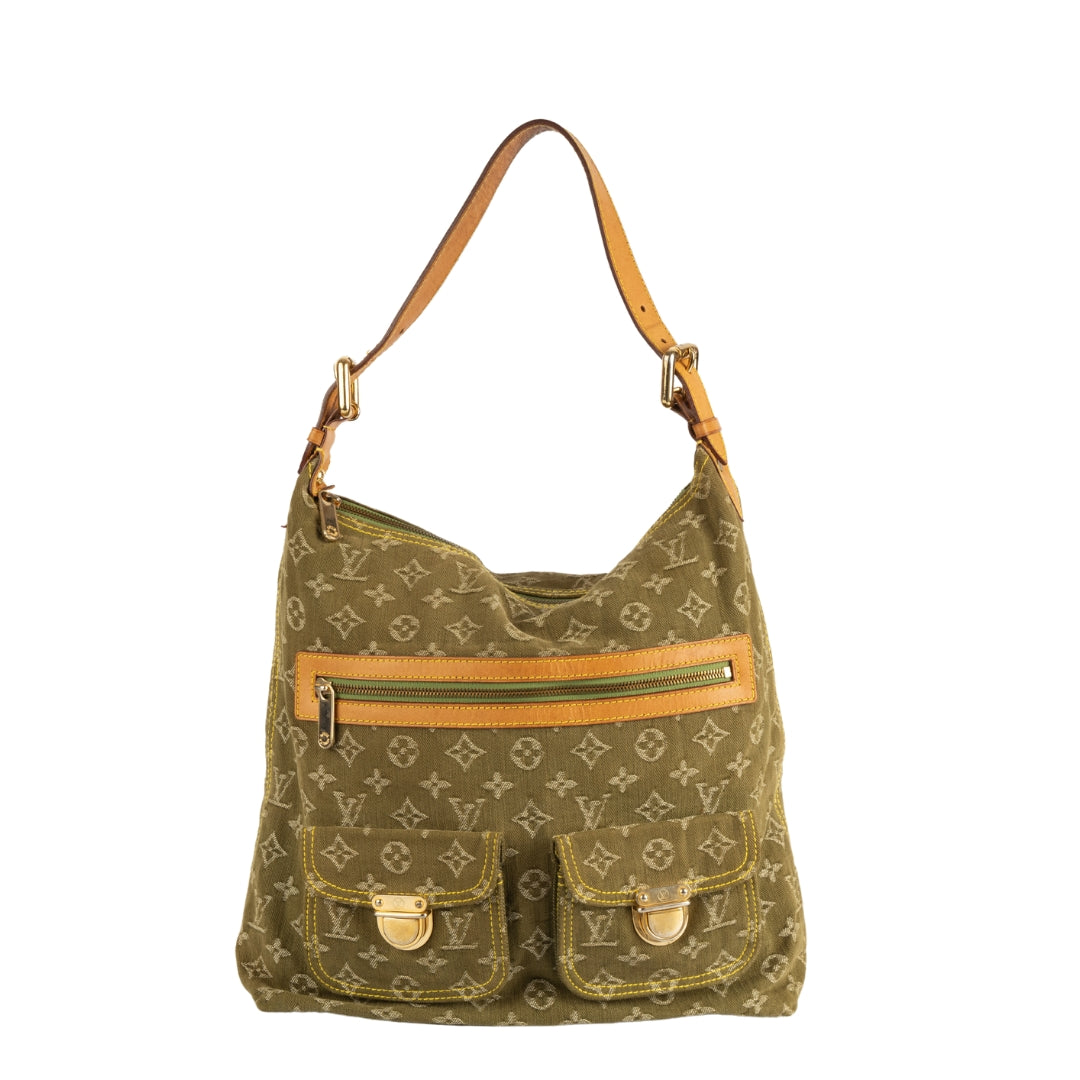 Louis Vuitton Green Denim Monogram Baggy GM Bag