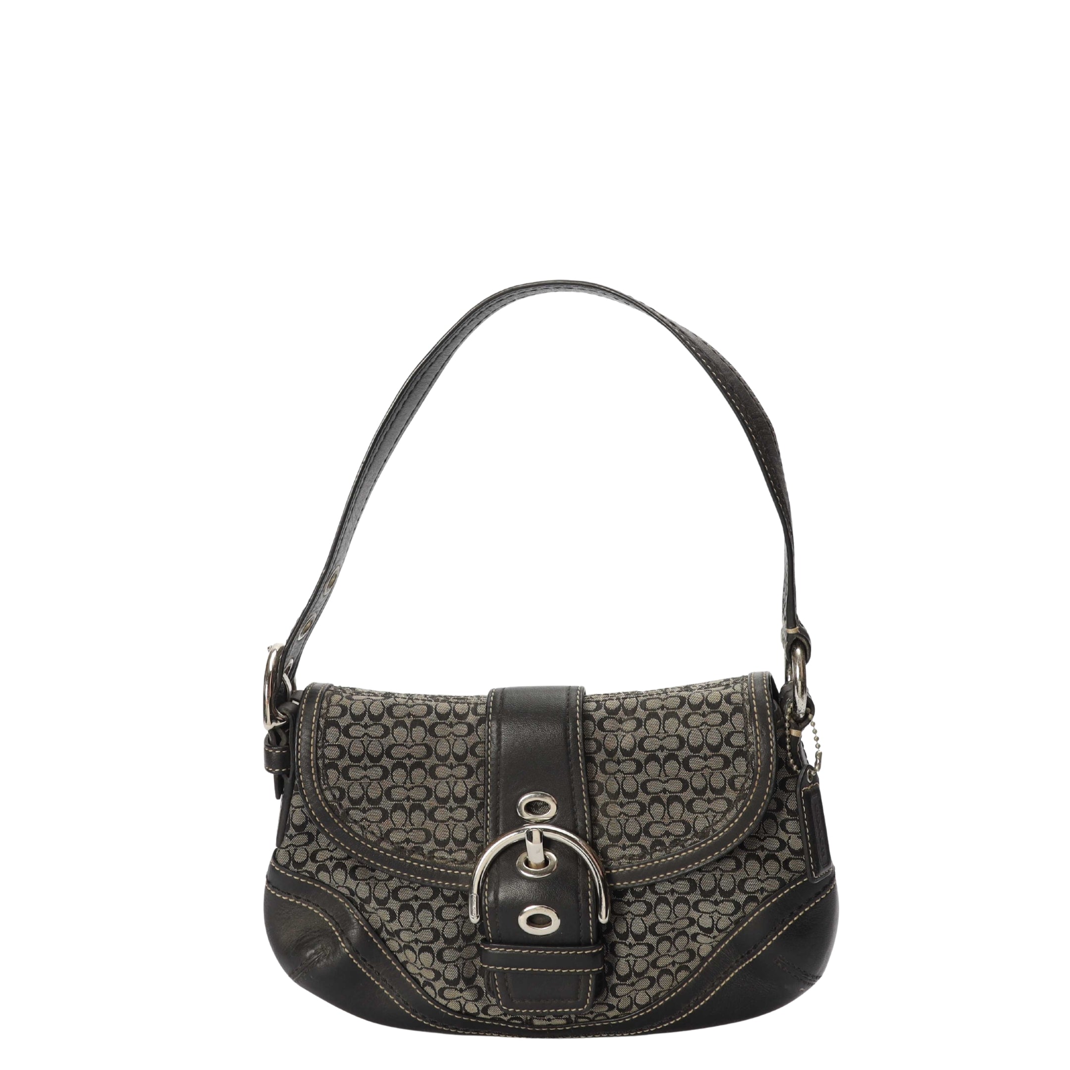 Coach Black Signature Soho Buckle Shoulder Bag