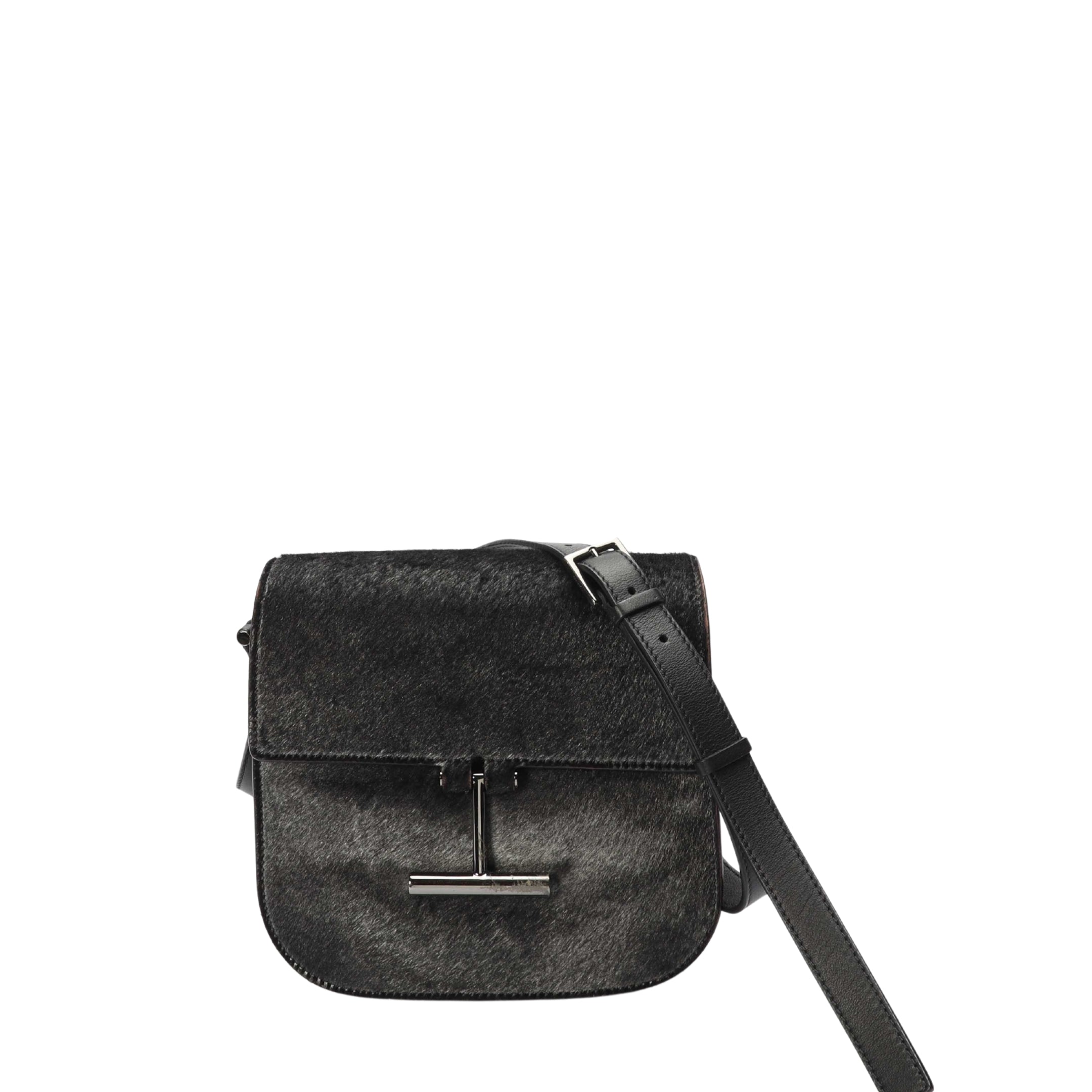 Tom Ford Black Suede Tara Crossbody Bag