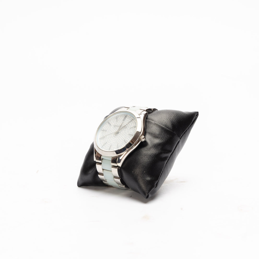 Michael Kors Slim Runway Silver-Tone Acetate Watch