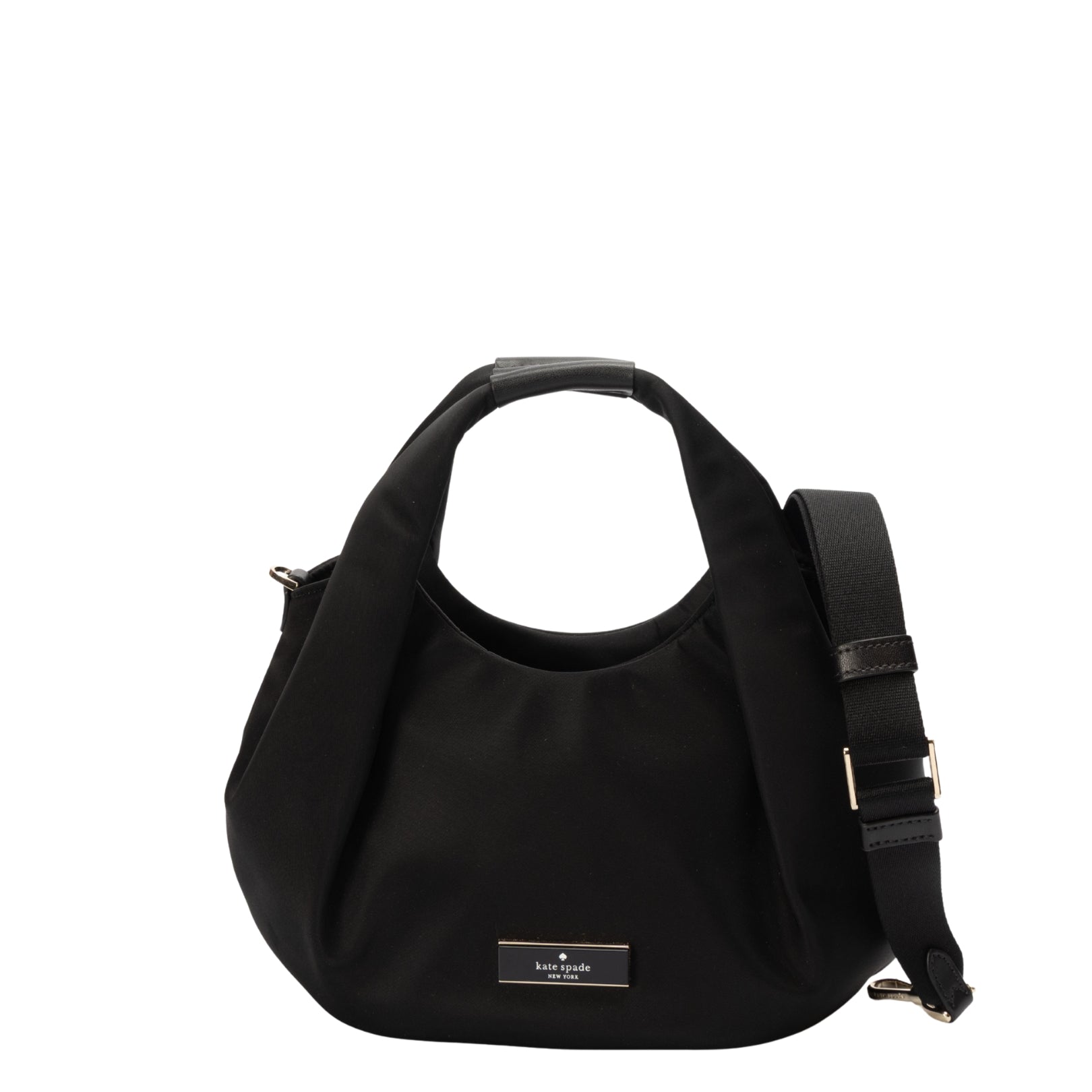 Kate Spade Carter Nylon Pleated Black Crossbody Bag