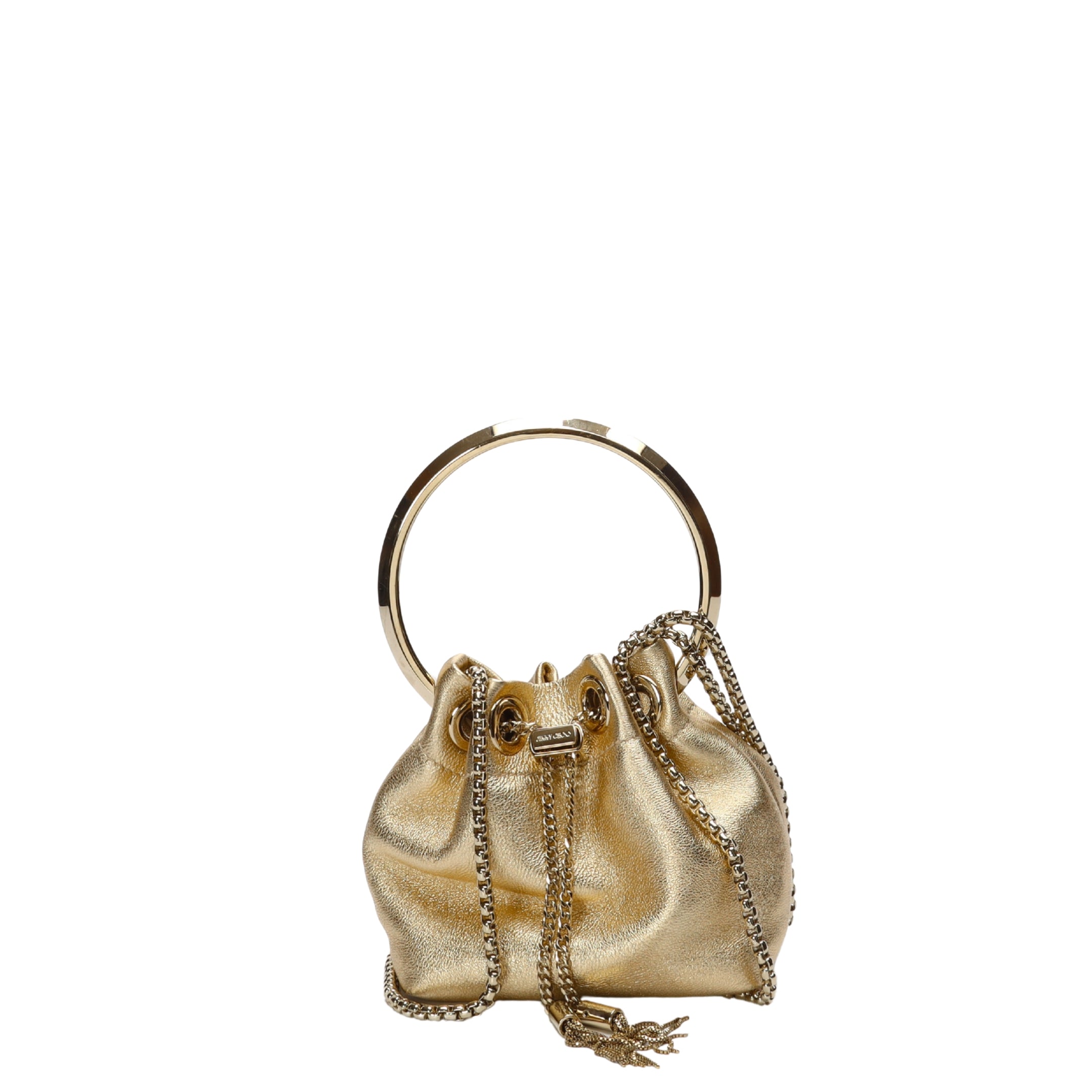 Jimmy Choo Bon Bon Gold Metallic Mini Bucket Bag