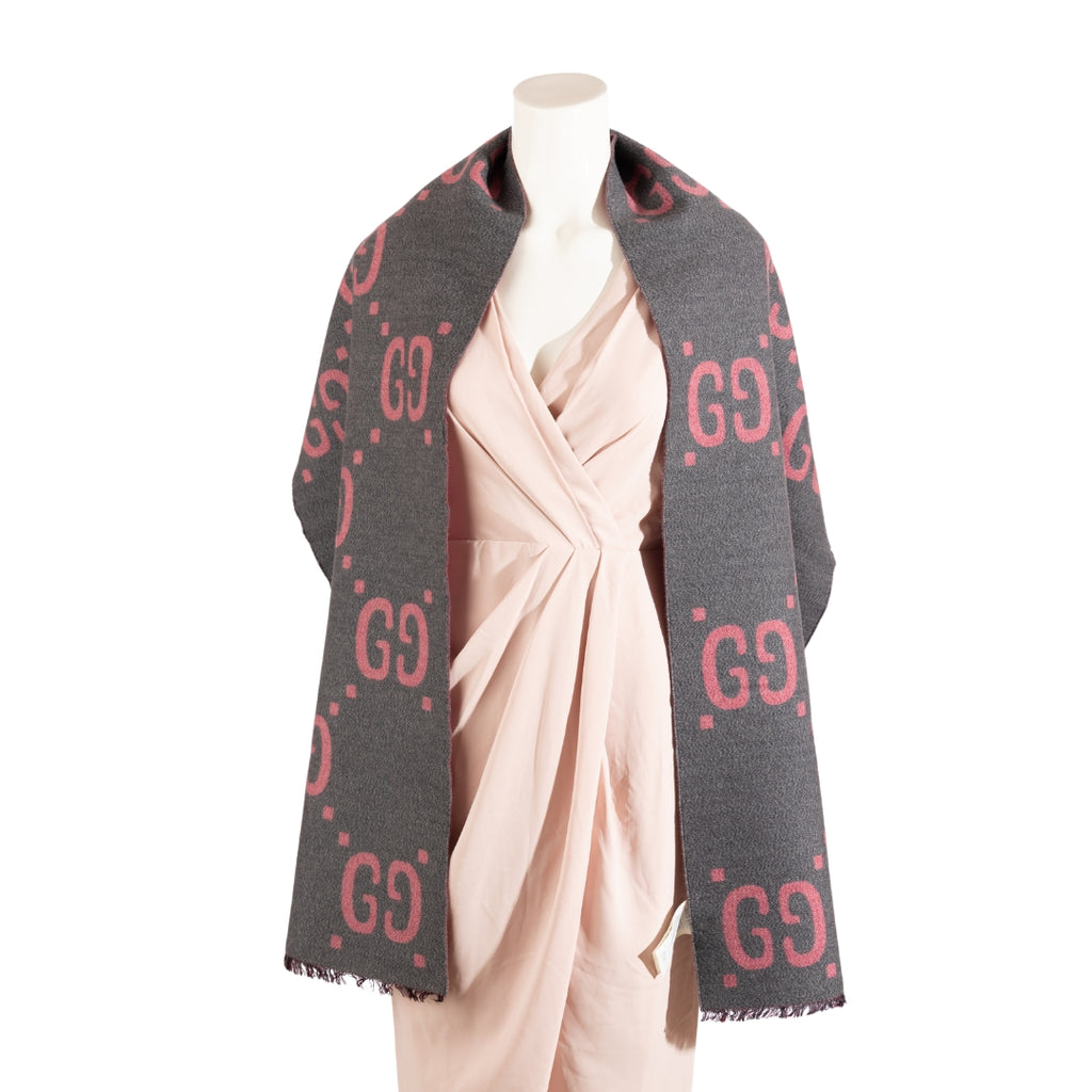Gucci GG Jacquard Wool Scarf 