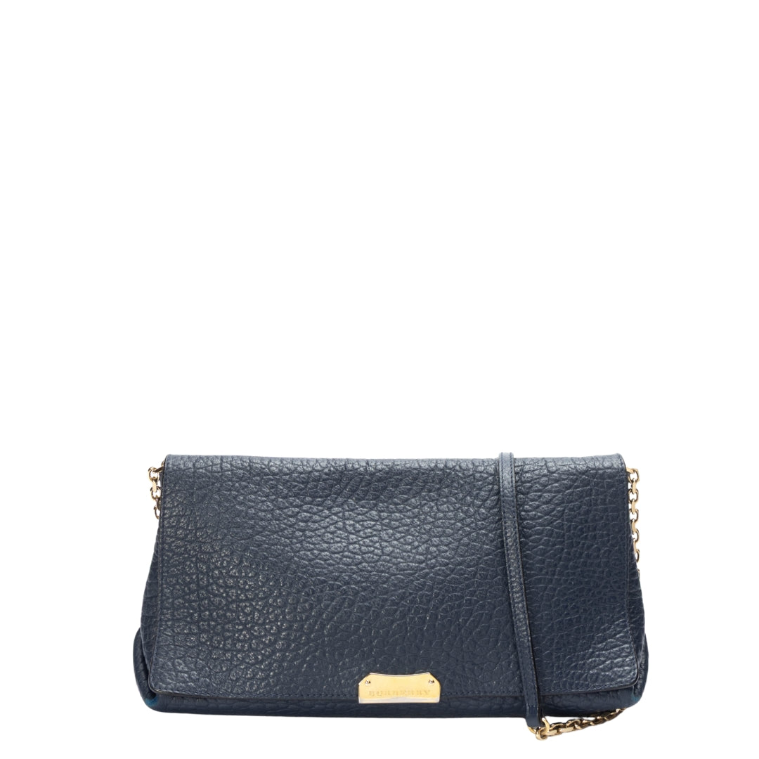 Burberry Blue Mildenhall Flap Shoulder Bag