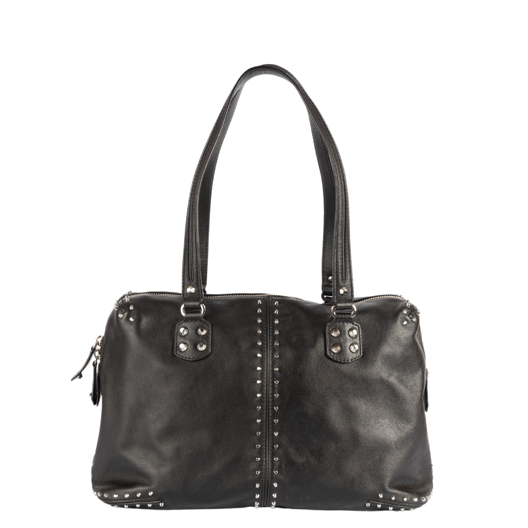 Michael Kors Leather Studded Shoulder Bag