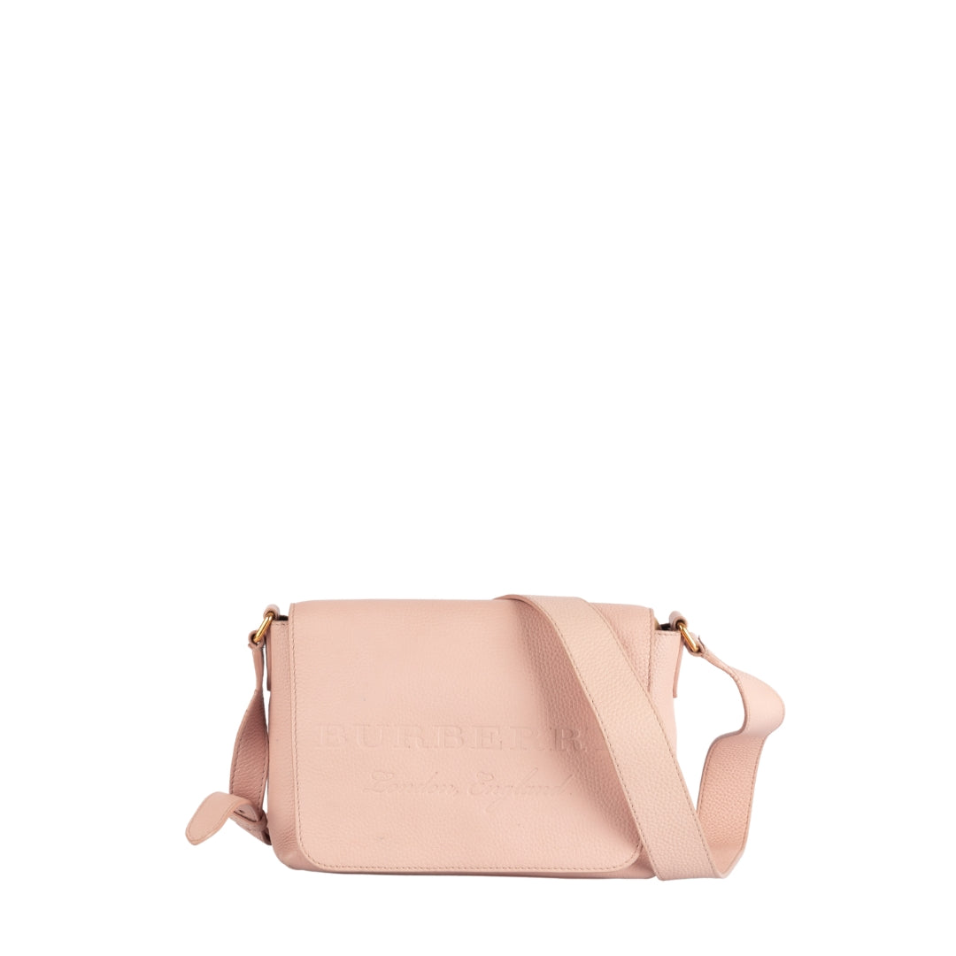 Burberry Light Pink Leather Small Burleigh Shoulder Bag