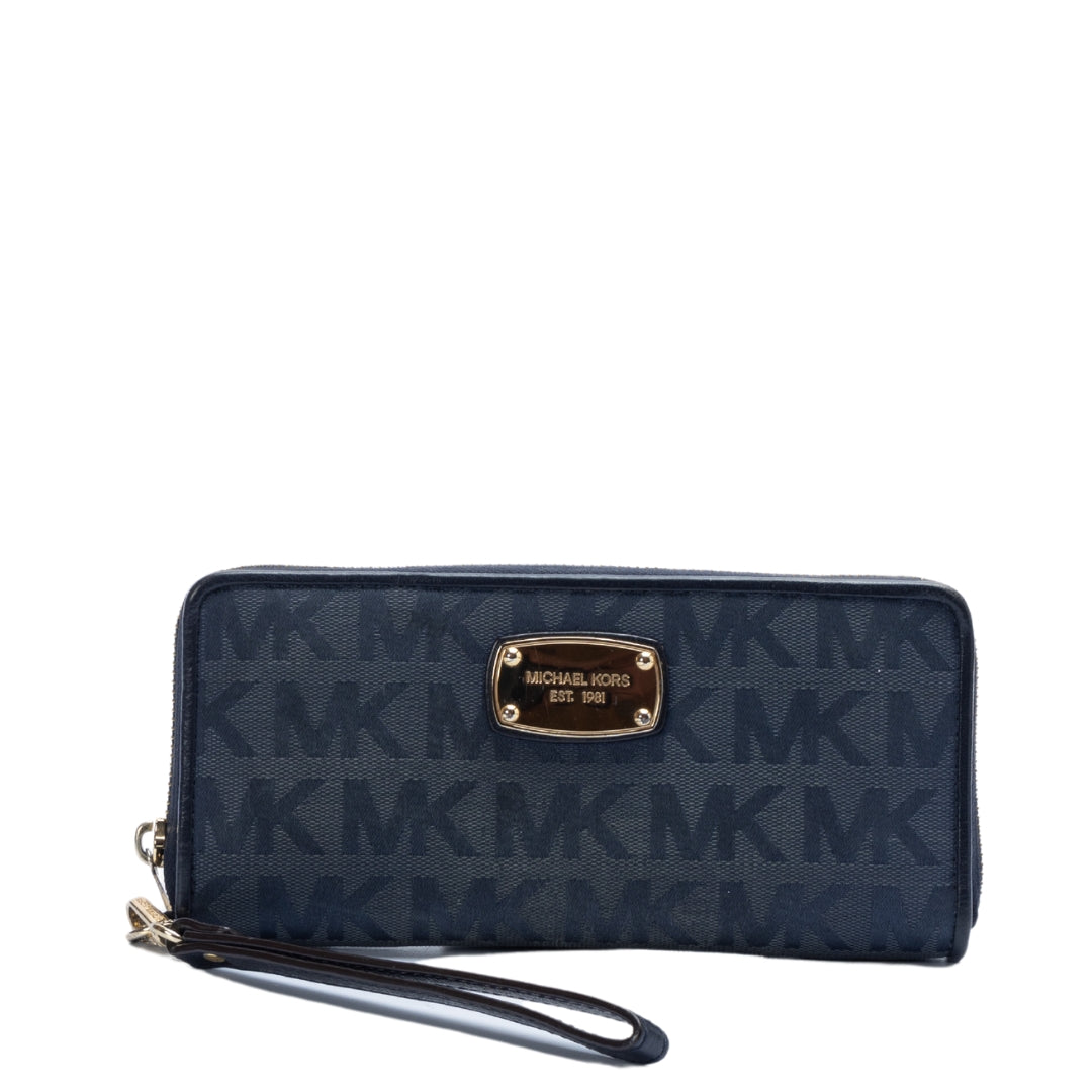 Michael Kors Navy Monogram Continental Wallet