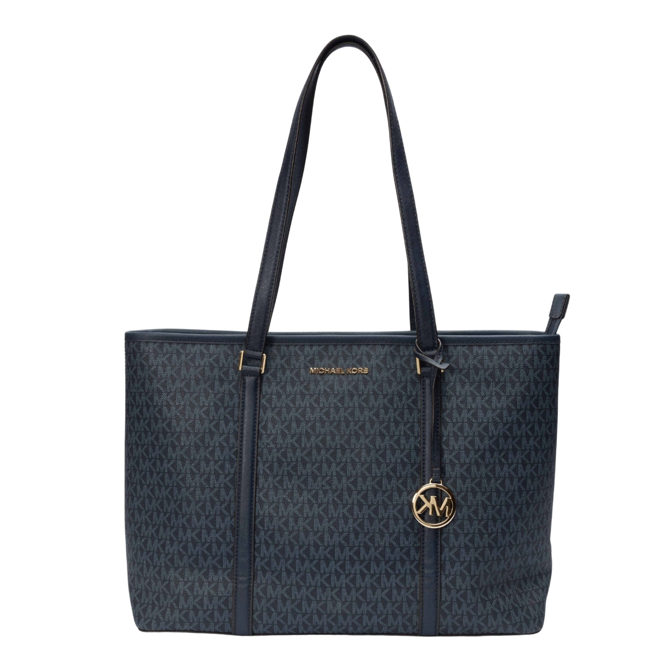Michael Kors Navy Jet Set Travel Logo Tote