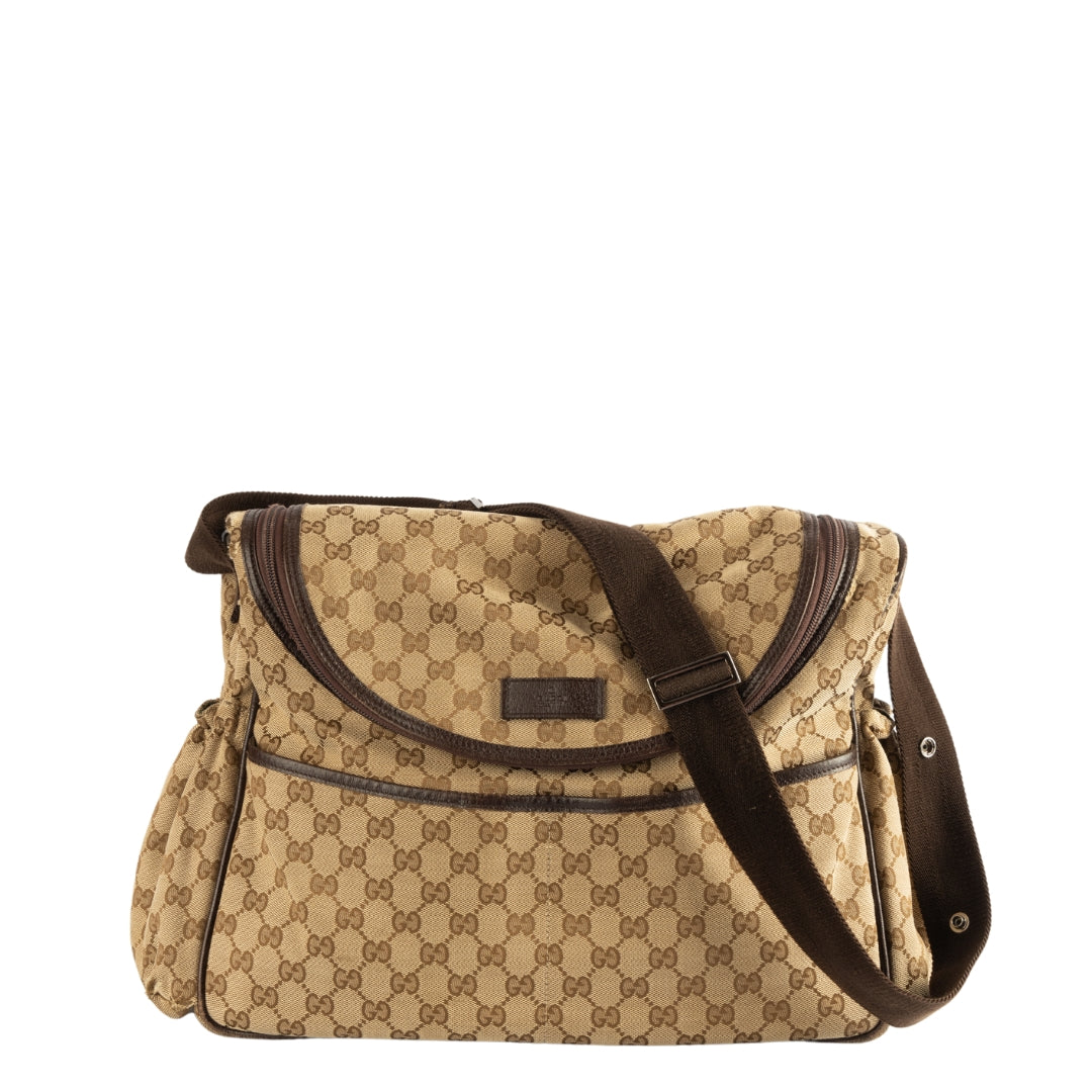 Gucci Beige/Ebony GG Canvas Large Diaper Bag