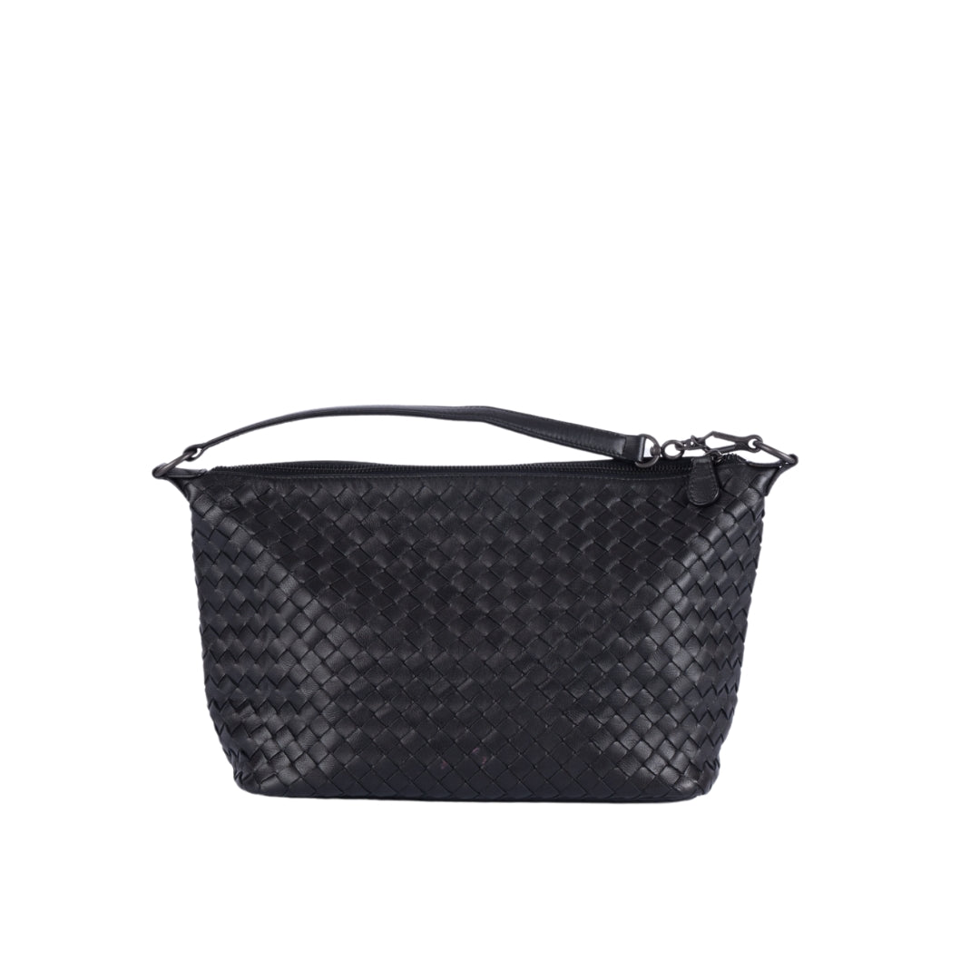 Bottega Veneta Black Intrecciato Nappa Leather Shoulder Bag