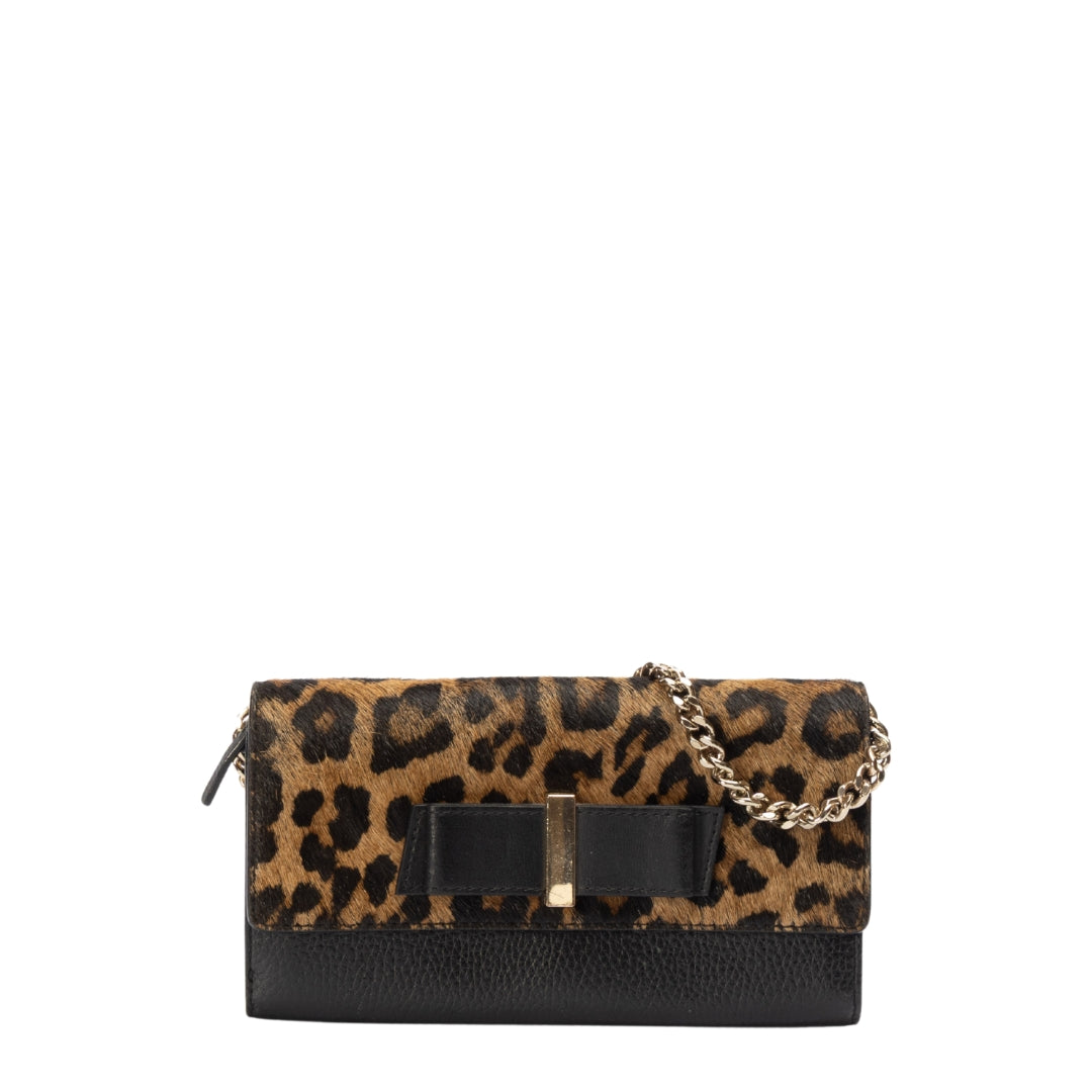 Kate Spade Leopard Print Milou Chain Clutch