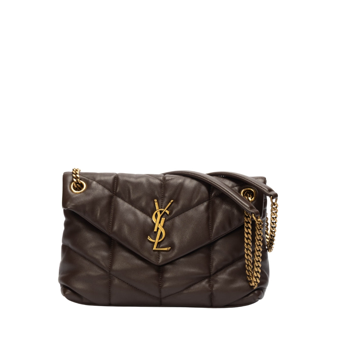 Saint Laurent Brown Loulou Puffer Shoulder Bag