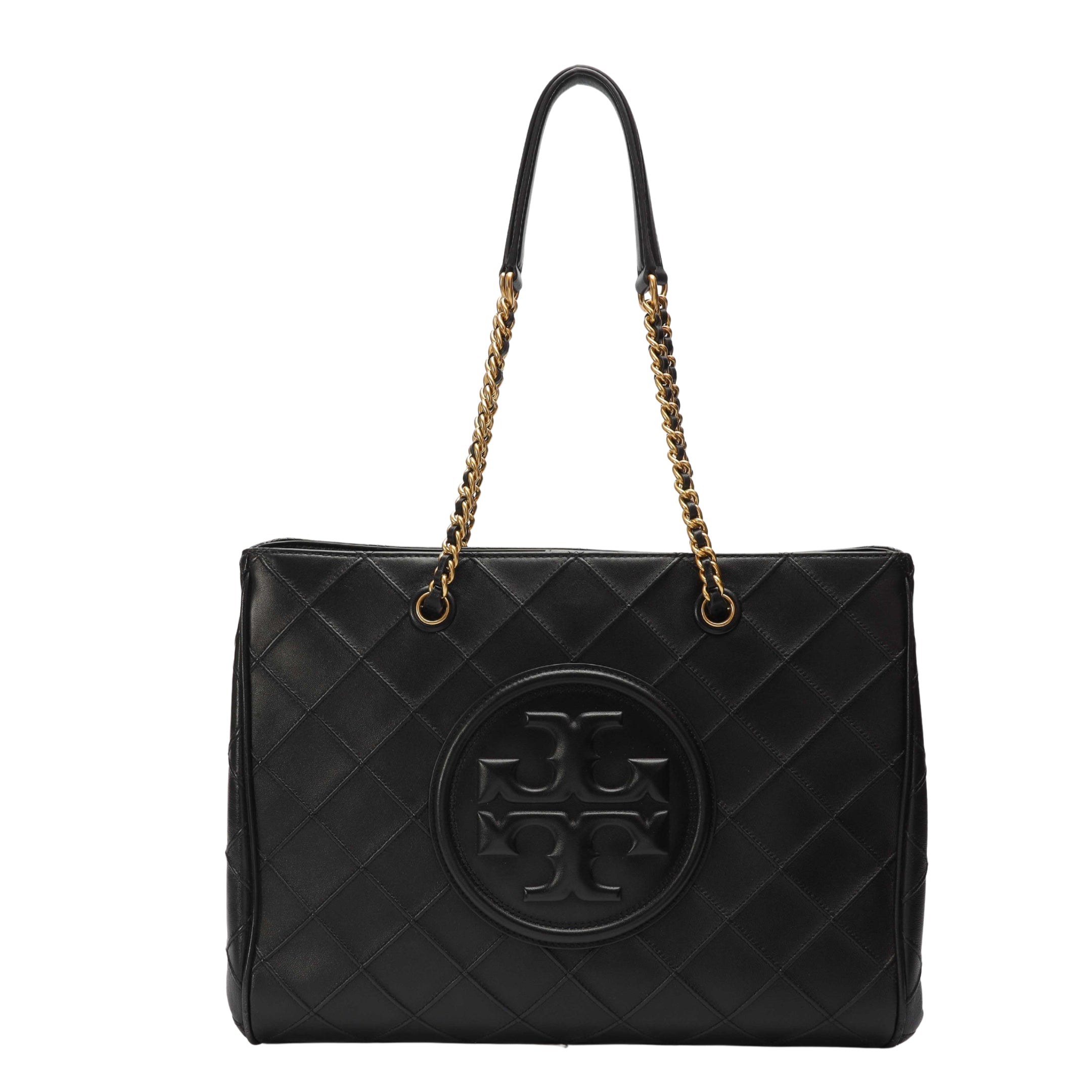 Tory Burch Fleming Black Soft Chain Large Tote
