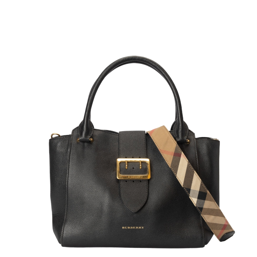 Burberry Buckle Leather Tote