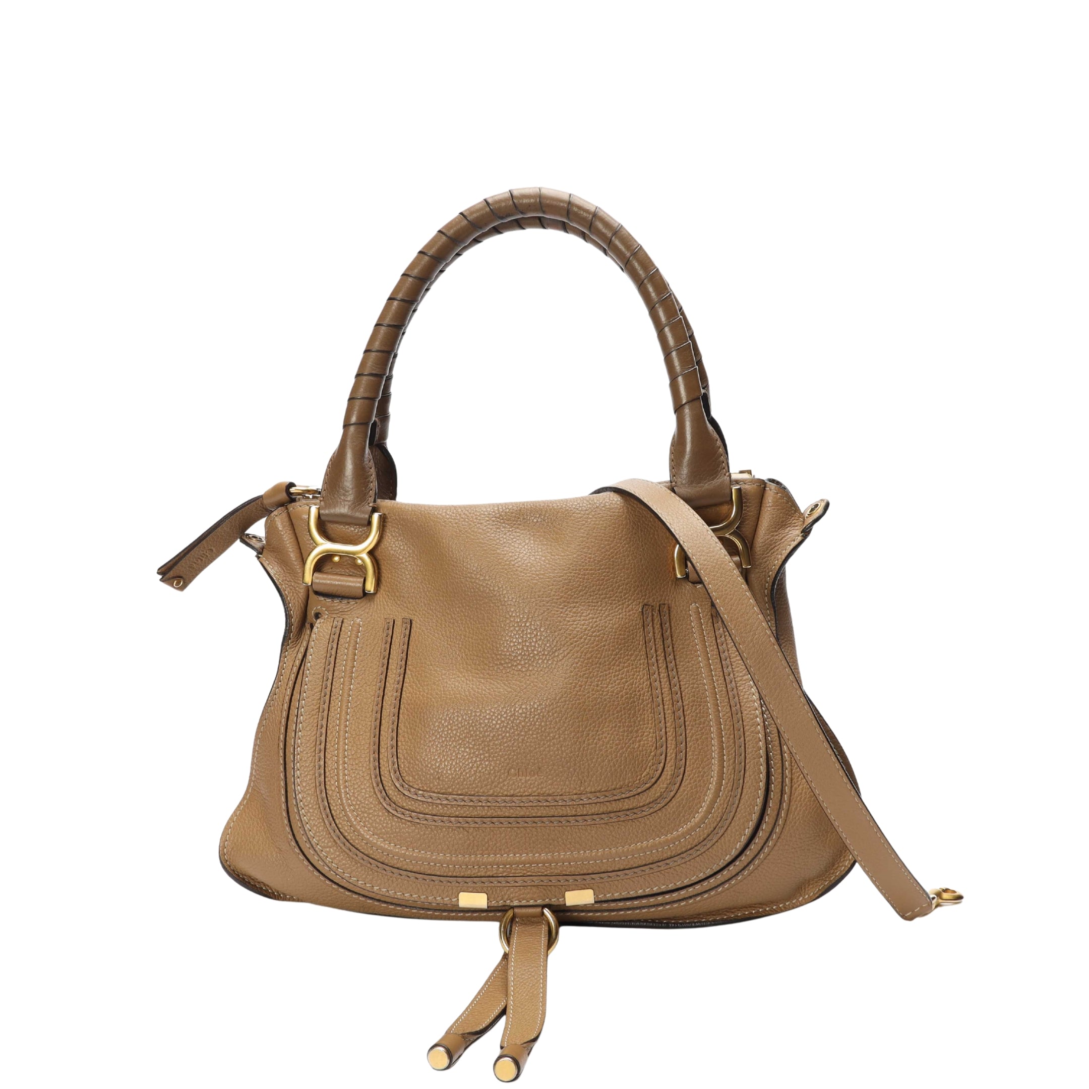 Chloe Two Tone Brown Medium Marcie Shoulder Bag