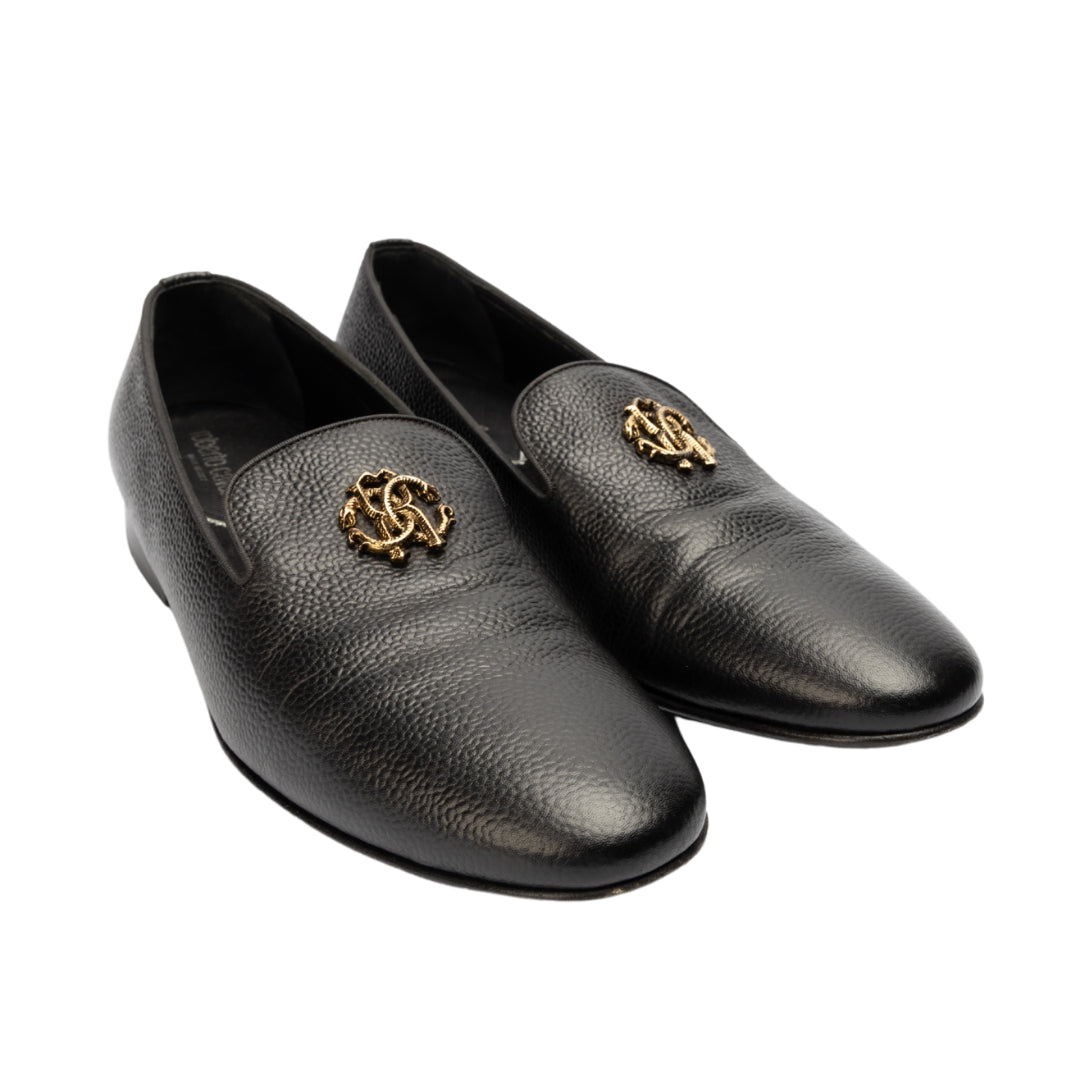 Roberto Cavalli Leather Loafers with Buckle