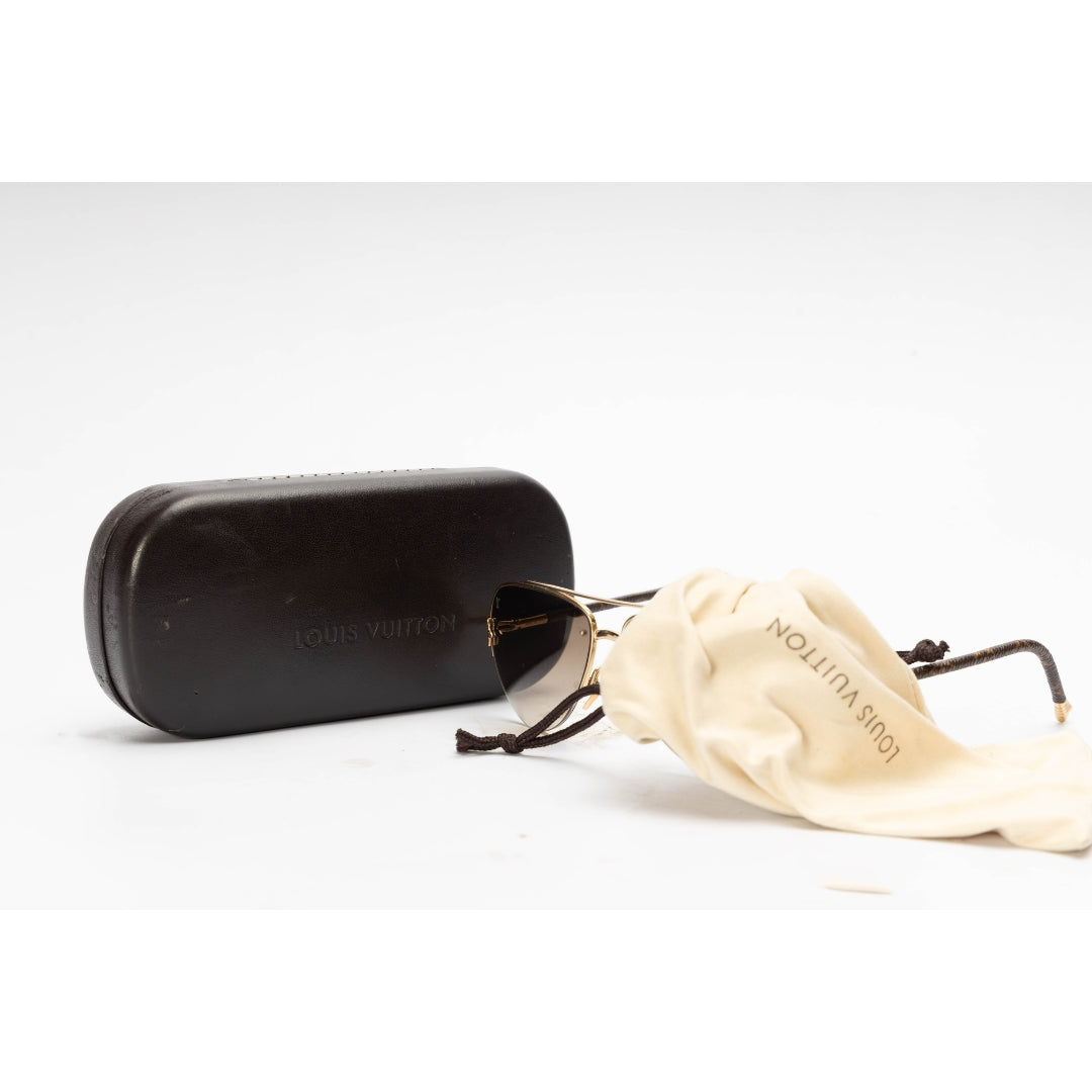Louis Vuitton Petite Brown Gradient Aviator Sunglasses