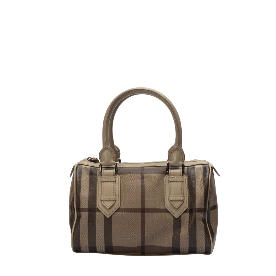 Burberry Beige Check PVC Leather Chester Boston Bag