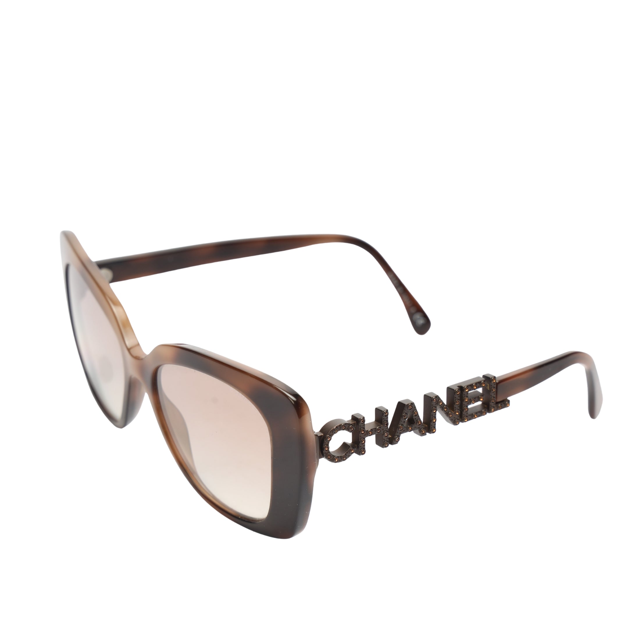 Chanel Brown Tortoise Square Sunglasses