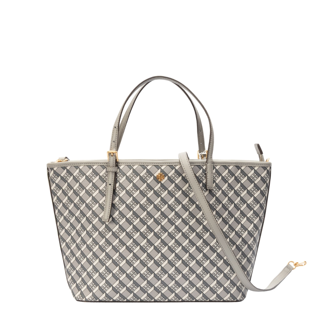 Tory Burch Geo Logo Zip Top Tote Bag