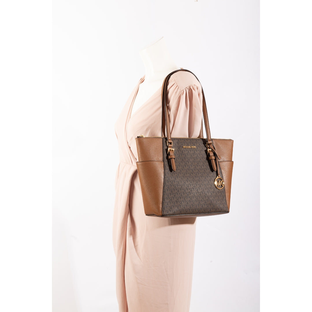 Michael Kors Charlotte Brown Large Tote Bag
