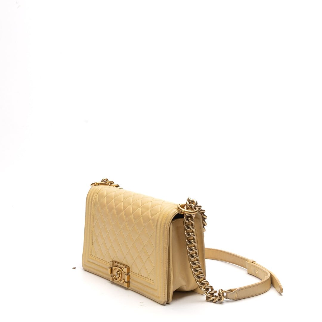 Chanel Medium Lambskin Boy Flap Crossbody Bag