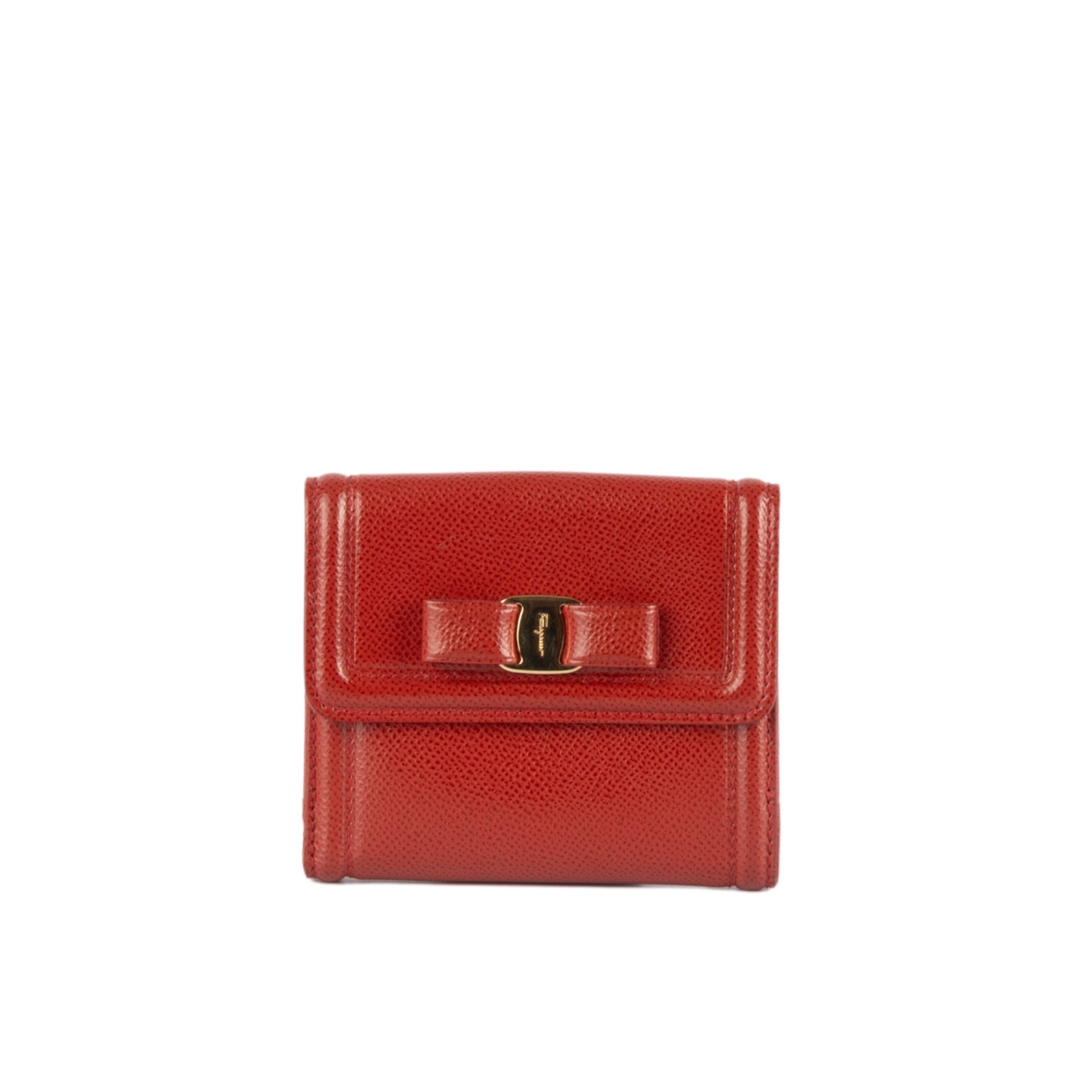 Salvatore Ferragamo Red Vara Bow Wallet