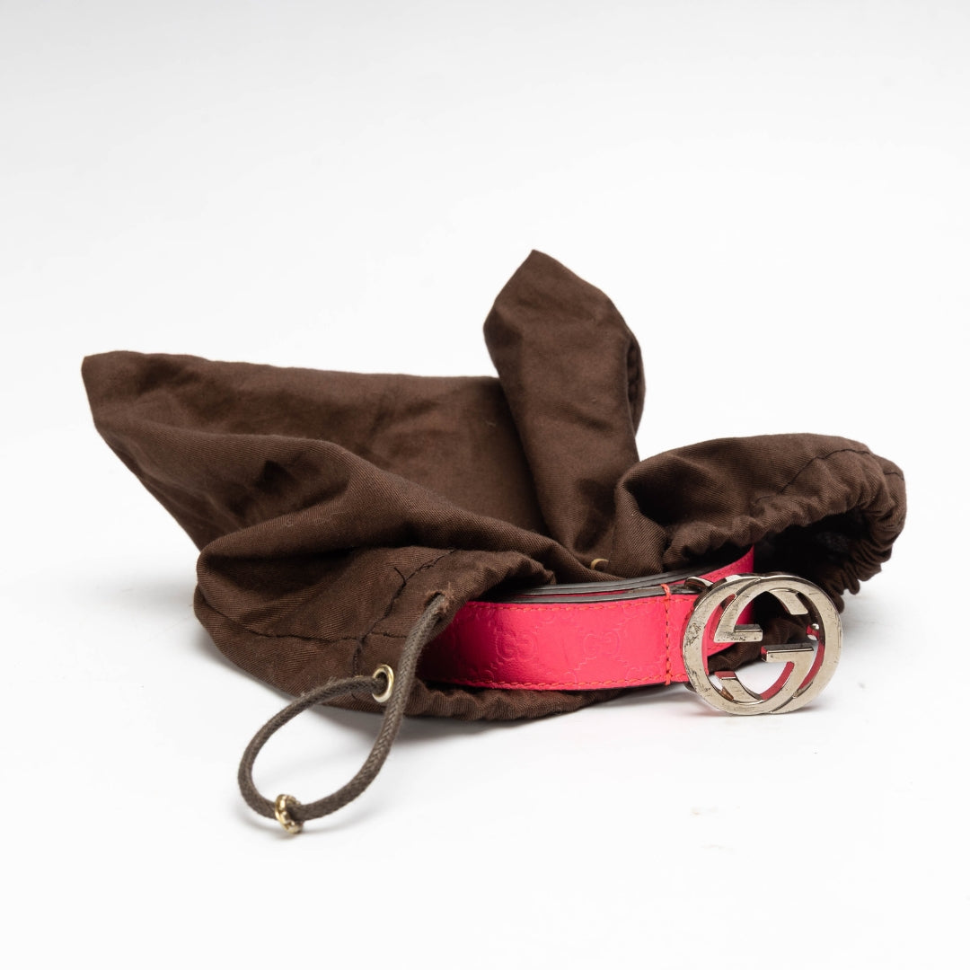 Gucci Pink GG Buckle Belt