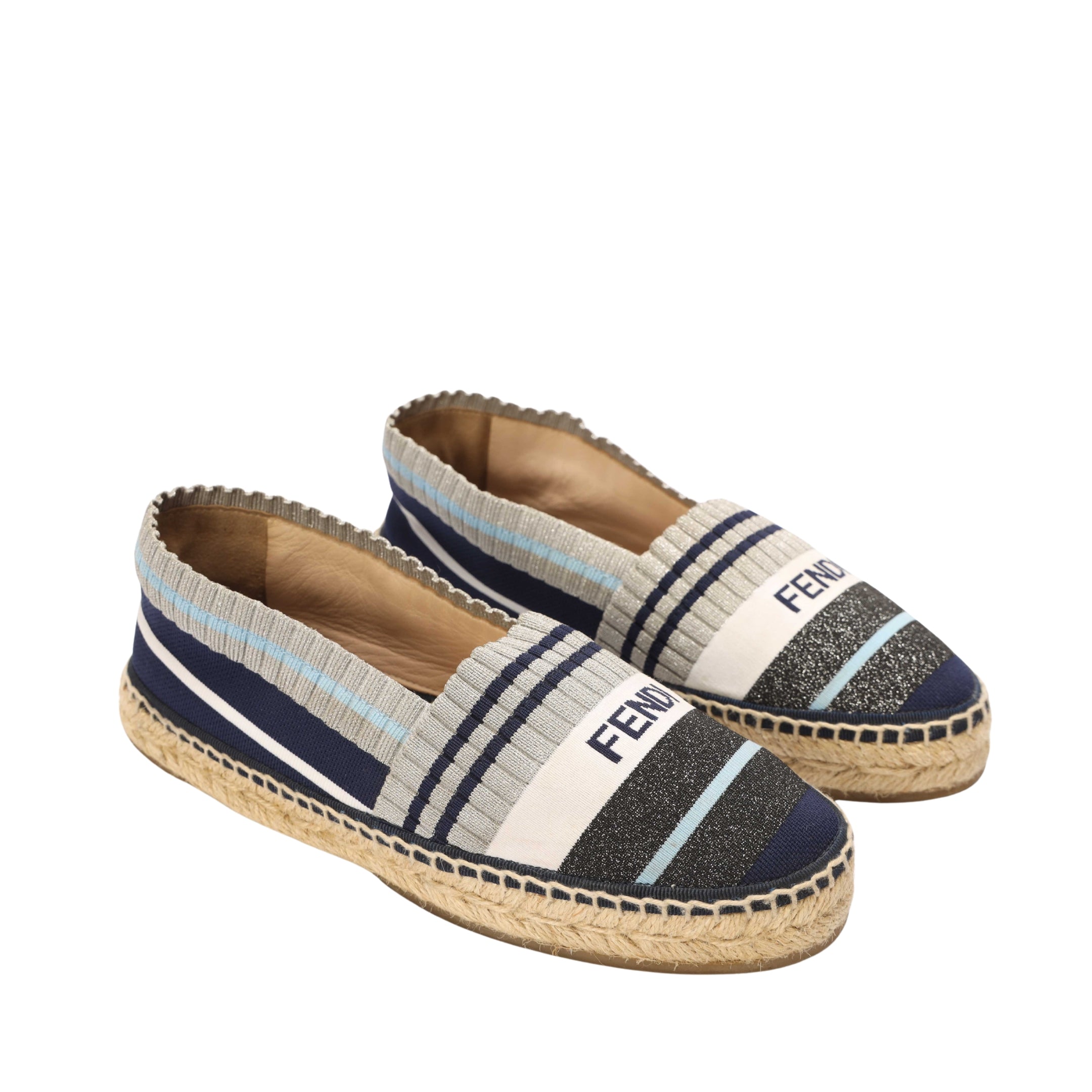 Fendi Multicolour Striped Fabric Espadrilles