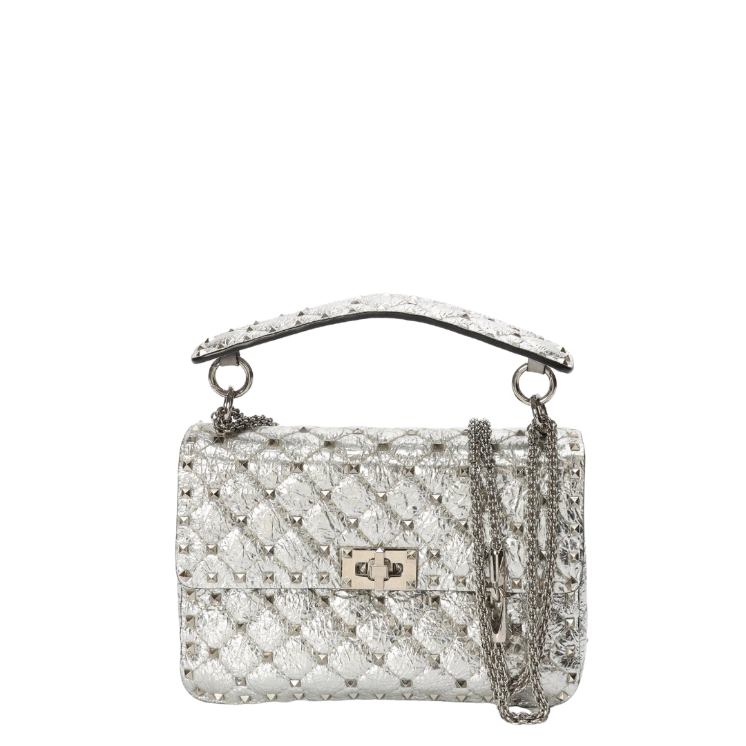 Valentino Garavani Silver Rockstud Spike Crossbody Bag