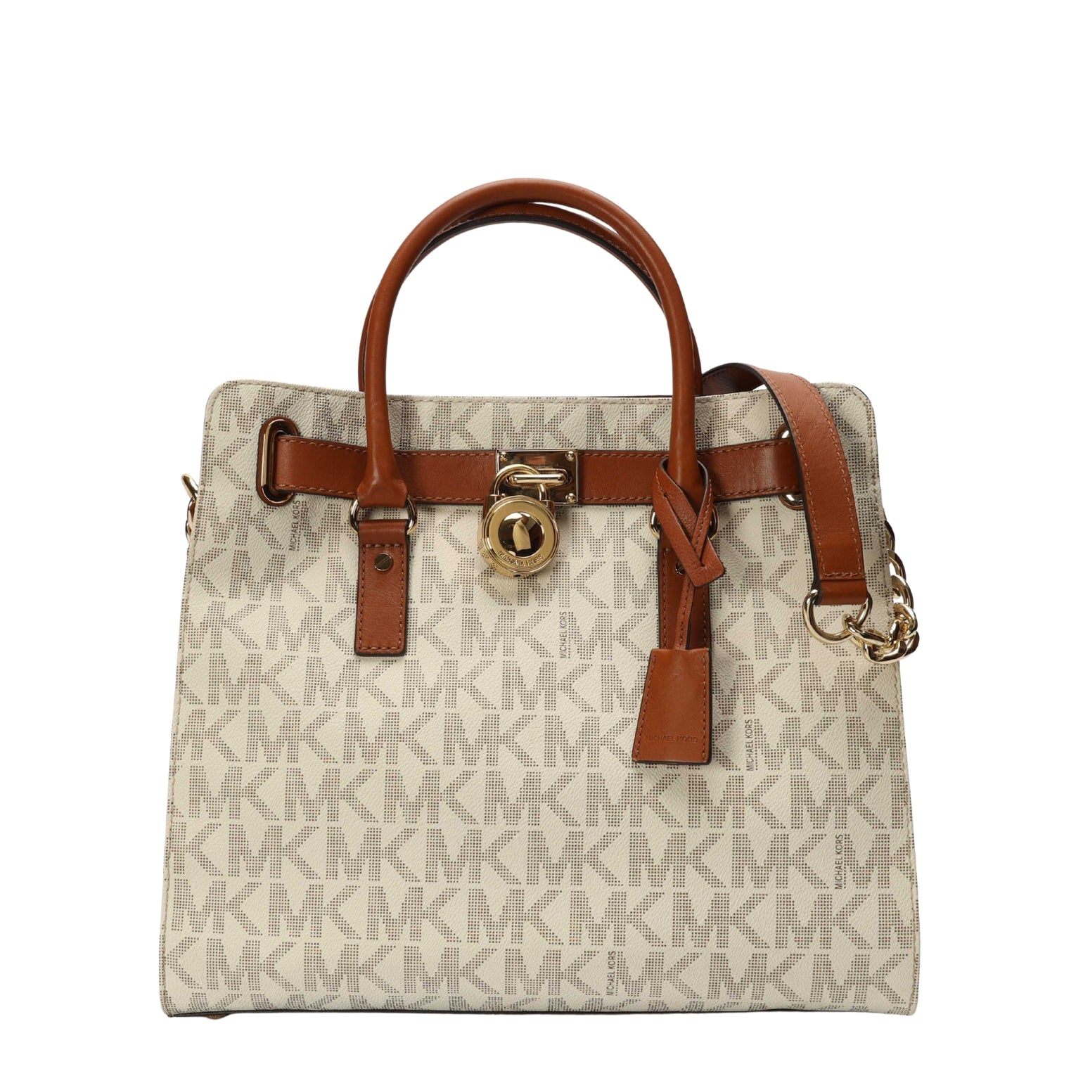 Michael Kors Hamilton White Logo Satchel