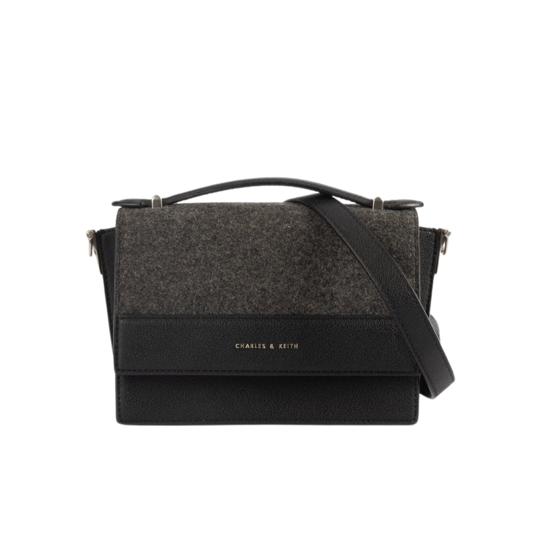 Charles & Keith Structured Front Flap Cross Body Bag